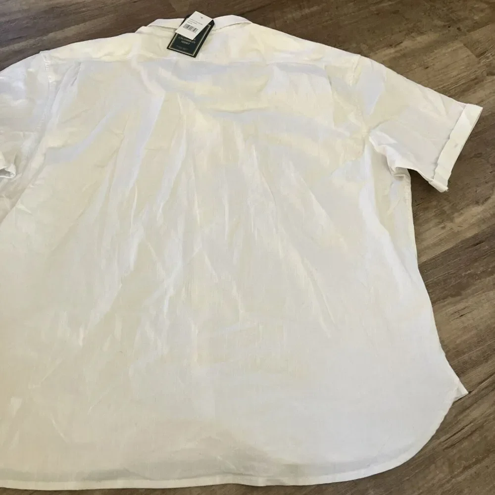 Jacks MFG Heritage‎ Chambray Noho Shirt Mens 3XL White Short Sleeve J23A-209-C88